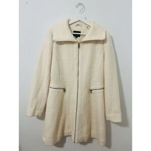 NWOT Jessica Simpson Mid Length Cream Color Wool Coat Size M‎